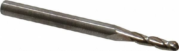 ROBBJACK 3/32 Diam, 3/8 LOC, 3 Flute Solid Carbide Ball End Mill