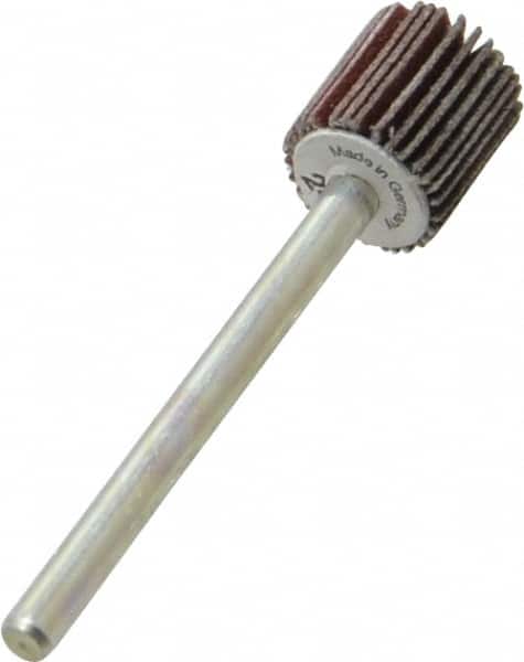 MSC INDUSTRIAL 3/8 Diam x 3/8 Face Width, Very Fine Aluminum Oxide Coated Mounted Flap Wheel