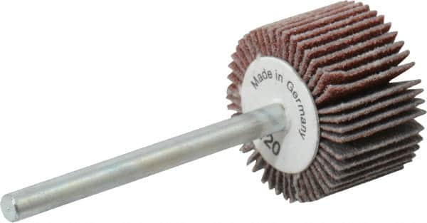 MSC INDUSTRIAL 3/4 Diam x 1/2 Face Width, Fine Aluminum Oxide Coated Mounted Flap Wheel