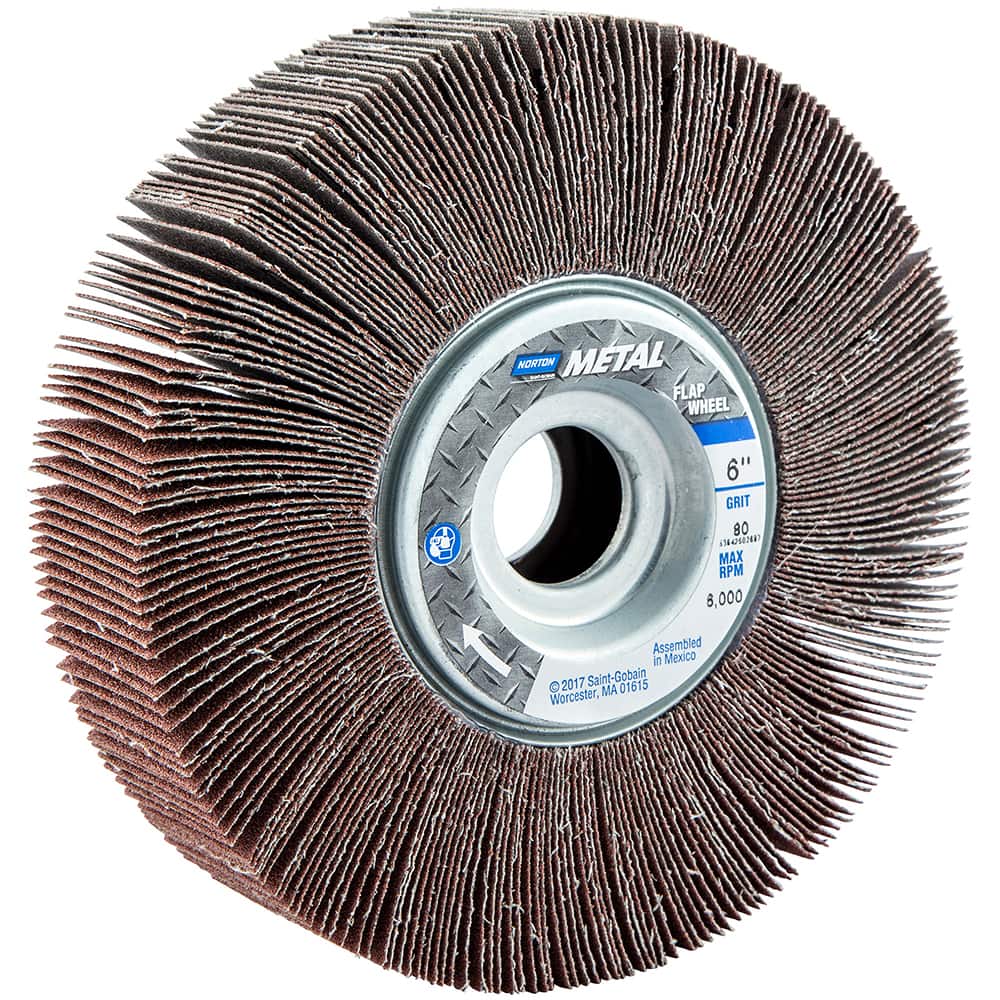 NORTON 6 x 11/2 80 Grit Aluminum Oxide Unmounted Flap Wheel