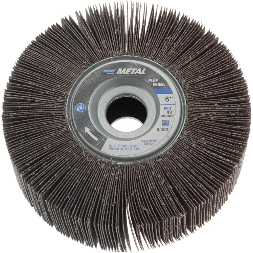 NORTON 6 x 2 80 Grit Aluminum Oxide Unmounted Flap Wheel