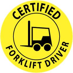 NMC 25 Qty 1 Pack Certified Forklift Driver, Hard Hat Label