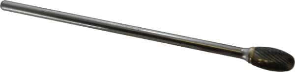 SGS PRO 1/2 Cut Diam, 1/4 Shank Diam, Carbide Single Cut Oval Burr