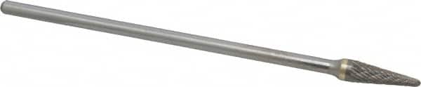 SGS PRO 3/8 Cut Diam, 1/4 Shank Diam, 14&deg; Carbide Double Cut Taper Burr