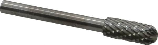 SGS PRO 3/16 Cut Diam, 1/8 Shank Diam, Carbide Double Cut Cylinder Burr with Radius