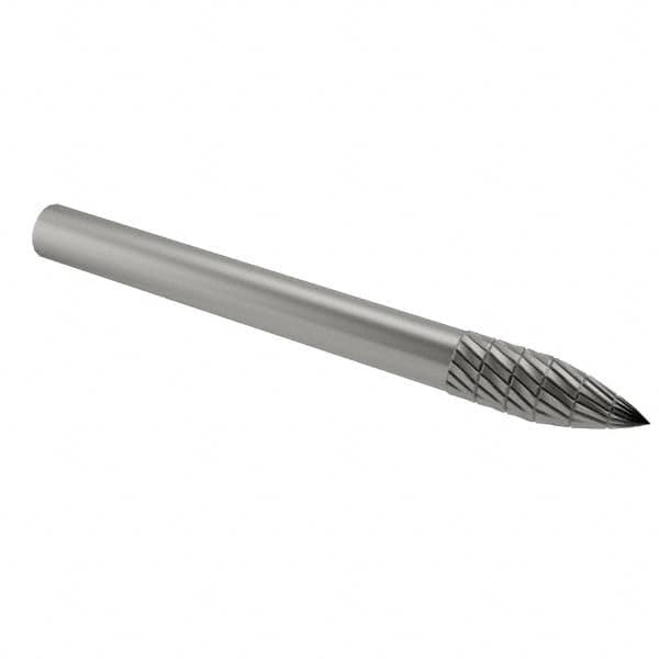 SGS PRO 1/8 Cut Diam, 1/8 Shank Diam, Carbide Double Cut Tree Burr
