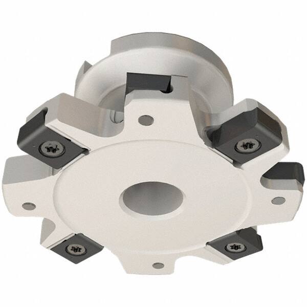 ISCAR Shell Mount B Connection, 1.41 Depth of Cut, 5 Cutter Diam, 11/4 Hole Diam, 6 Tooth Indexable Slotting Cutter