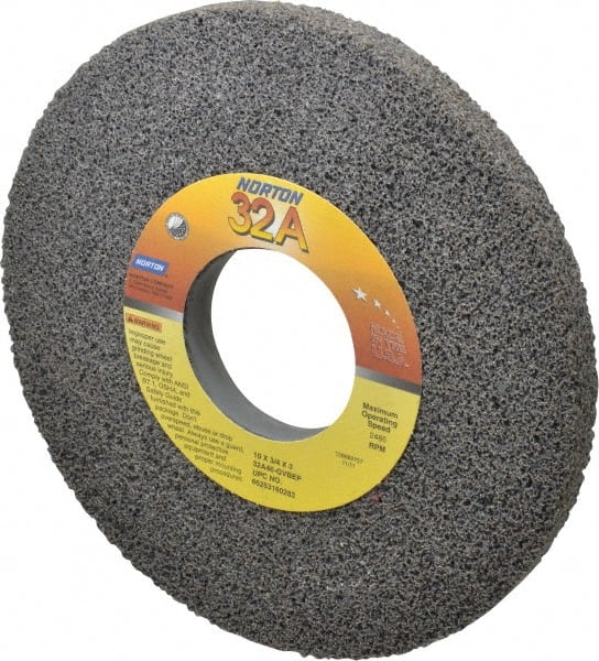 NORTON 10 Diam x 3 Hole x 3/4 Thick, G Hardness, 46 Grit Surface Grinding Wheel