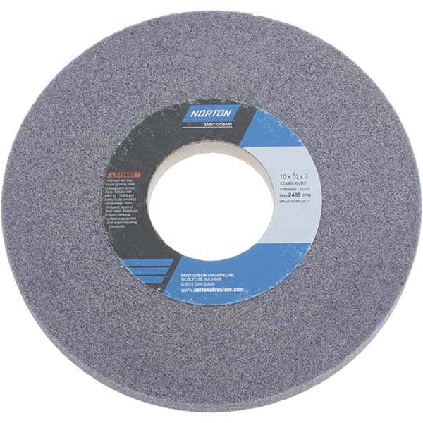 NORTON 10 Diam x 3 Hole x 3/4 Thick, K Hardness, 46 Grit Surface Grinding Wheel