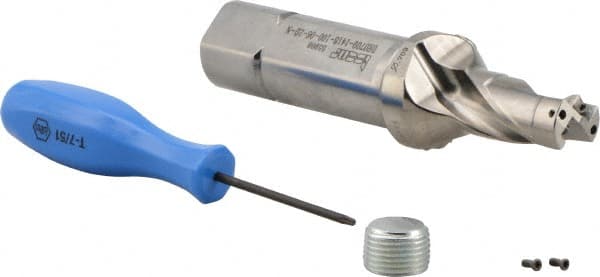 ISCAR 1.42 Max Drill Depth, 2xD, 18mm Diam, Indexable Insert Drill