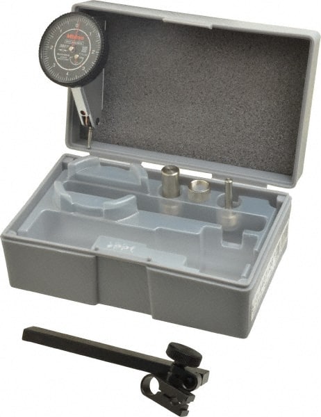 MITUTOYO 9 Piece, 0 to 0.016 Measuring Range, 40mm Dial Diam, 040 Dial Reading, Black Dial Test Indicator Kit