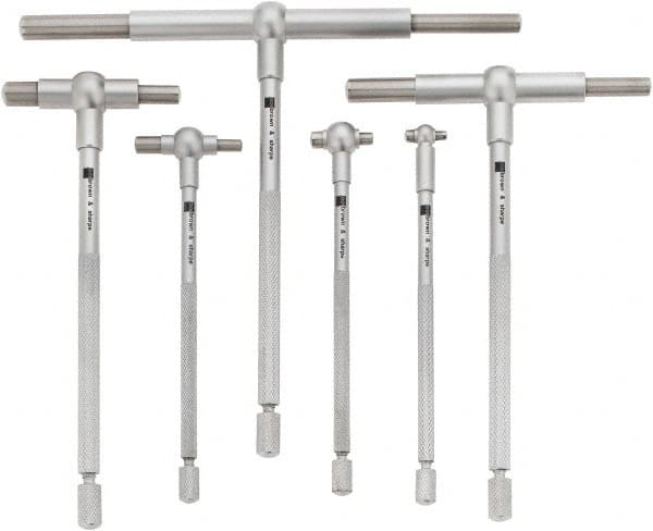 TESA BROWN & SHARPE 6 Piece, 5/16 to 6 Inch, Satin Chrome Finish, Telescoping Gage Set