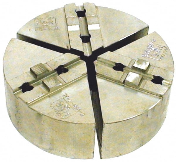 H & R MANUFACTURING 12 Chuck Capacity, Tongue & Groove Attachment, Round Soft Lathe Chuck Jaw