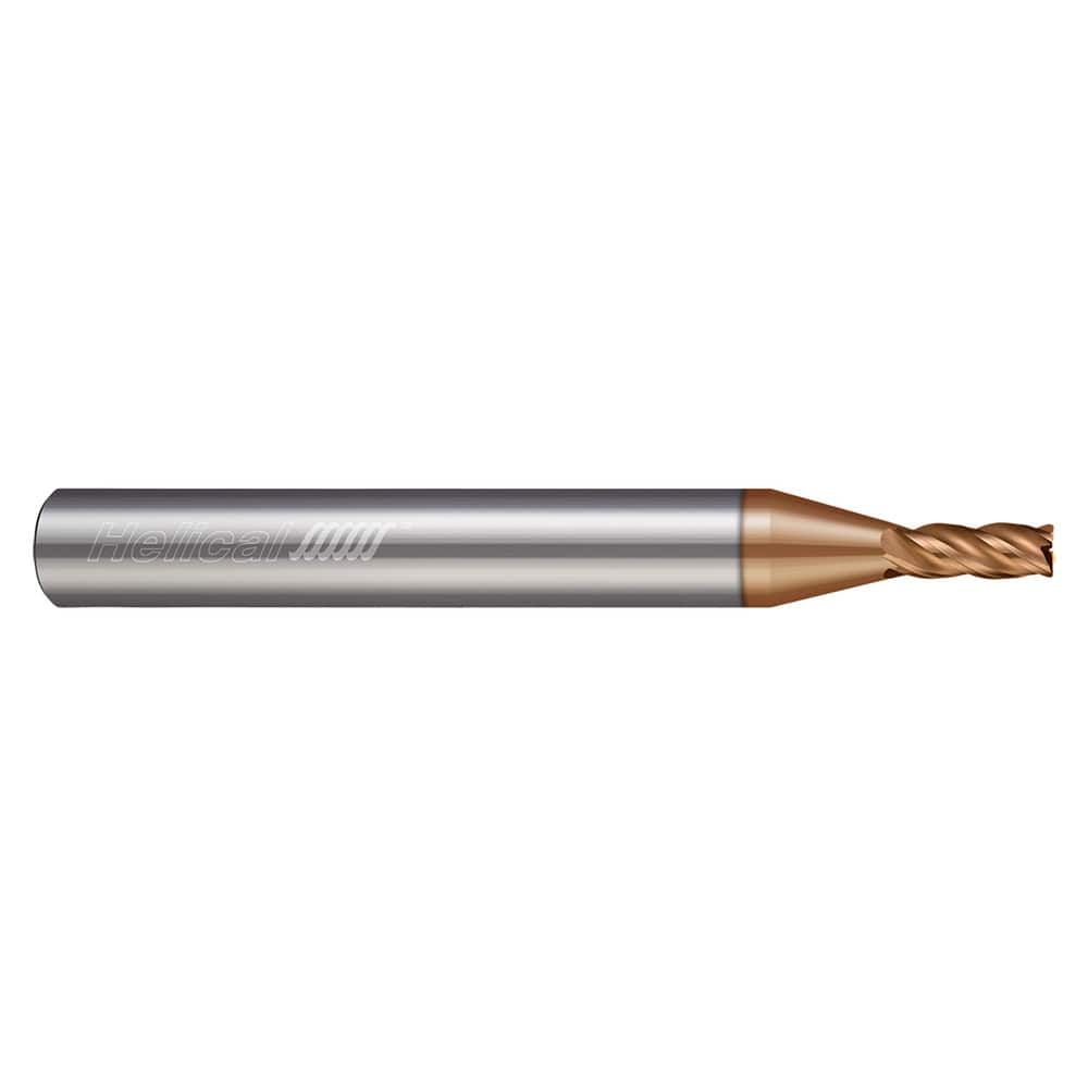 HELICAL SOLUTIONS Corner Radius & Corner Chamfer End Mills; Mill Diameter (Decimal Inch): 0.0938 ; Number Of Flutes: 4 ; Length of Cut (Inch): 3/8 ; Single Or Double End: Single ; End Mill Material: Solid Carbide ; Chipbreaker: No