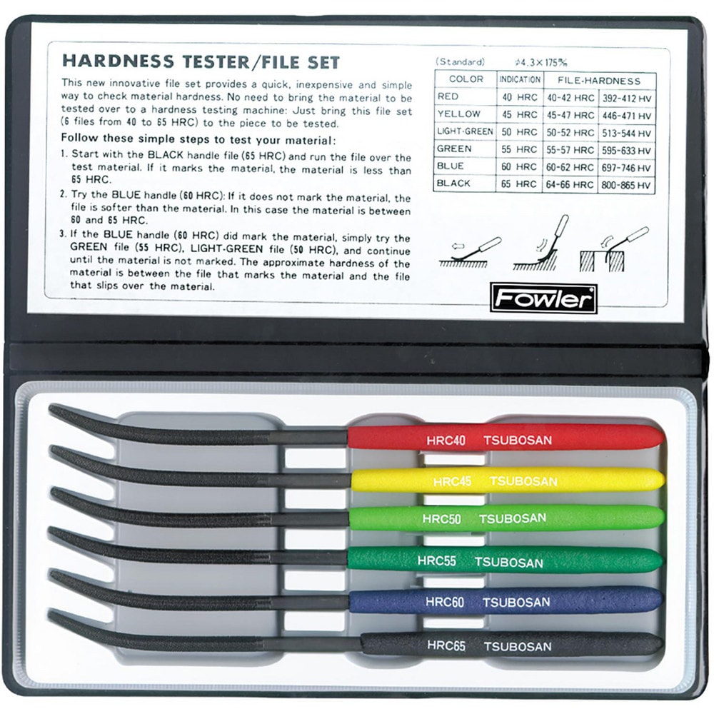 FOWLER Hardness Tester Accessories; Type: Handle ; Scale Type: Rockwell C ; Overall Height: .157in ; Overall Length: 7.00 ; Overall Diameter: .157 in ; Number Of Pieces: 6