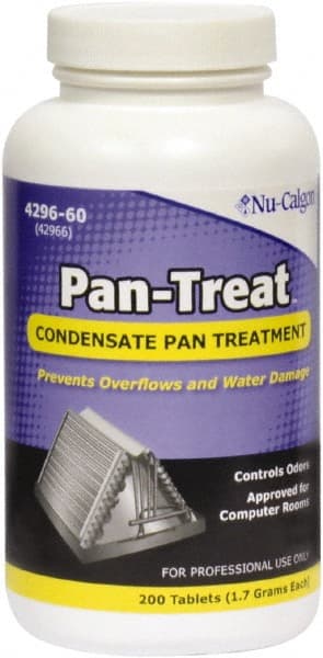 NU-CALGON HVAC Cleaners & Scale Removers; Container Size: 200 Tablets ; Container Type: Jar ; Applications: Condensate Pans ; Container Material: Plastic ; Cleaner Type: Condensate Pan Treatment