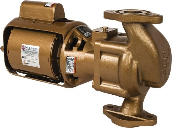 BELL & GOSSETT 1/6 hp, 153/8 Long, 1 Phase, Bronze Housing, Phenolic Impeller, Inline Circulator Pump
