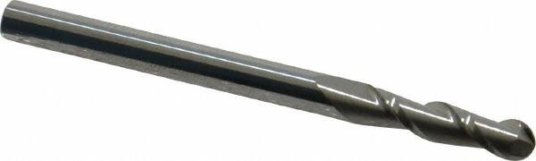 ACCUPRO 3/16 Diam, 3/4 LOC, 2 Flute Solid Carbide Ball End Mill
