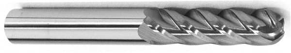 ACCUPRO 7/16 Diam, 3 LOC, 4 Flute Solid Carbide Ball End Mill