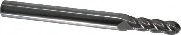 ACCUPRO 13/64 Diam, 5/8 LOC, 4 Flute Solid Carbide Ball End Mill