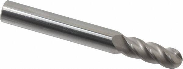 ACCUPRO 9/32 Diam, 3/4 LOC, 4 Flute Solid Carbide Ball End Mill