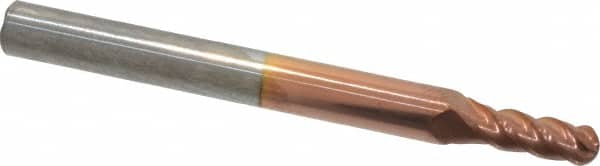 ACCUPRO 9/64 Diam, 3/8 LOC, 4 Flute Solid Carbide Ball End Mill