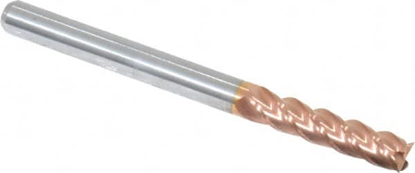 ACCUPRO 1/8, 1/2 LOC, 1/8 Shank Diam, 11/2 OAL, 4 Flute, Solid Carbide Square End Mill