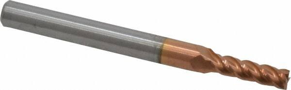 ACCUPRO 9/64, 1/2 LOC, 3/16 Shank Diam, 2 OAL, 4 Flute, Solid Carbide Square End Mill