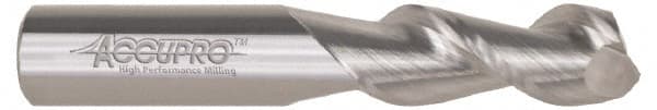 ACCUPRO 3/16, 5/8 LOC, 3/16 Shank Diam, 21/2 OAL, 2 Flute, Solid Carbide Square End Mill