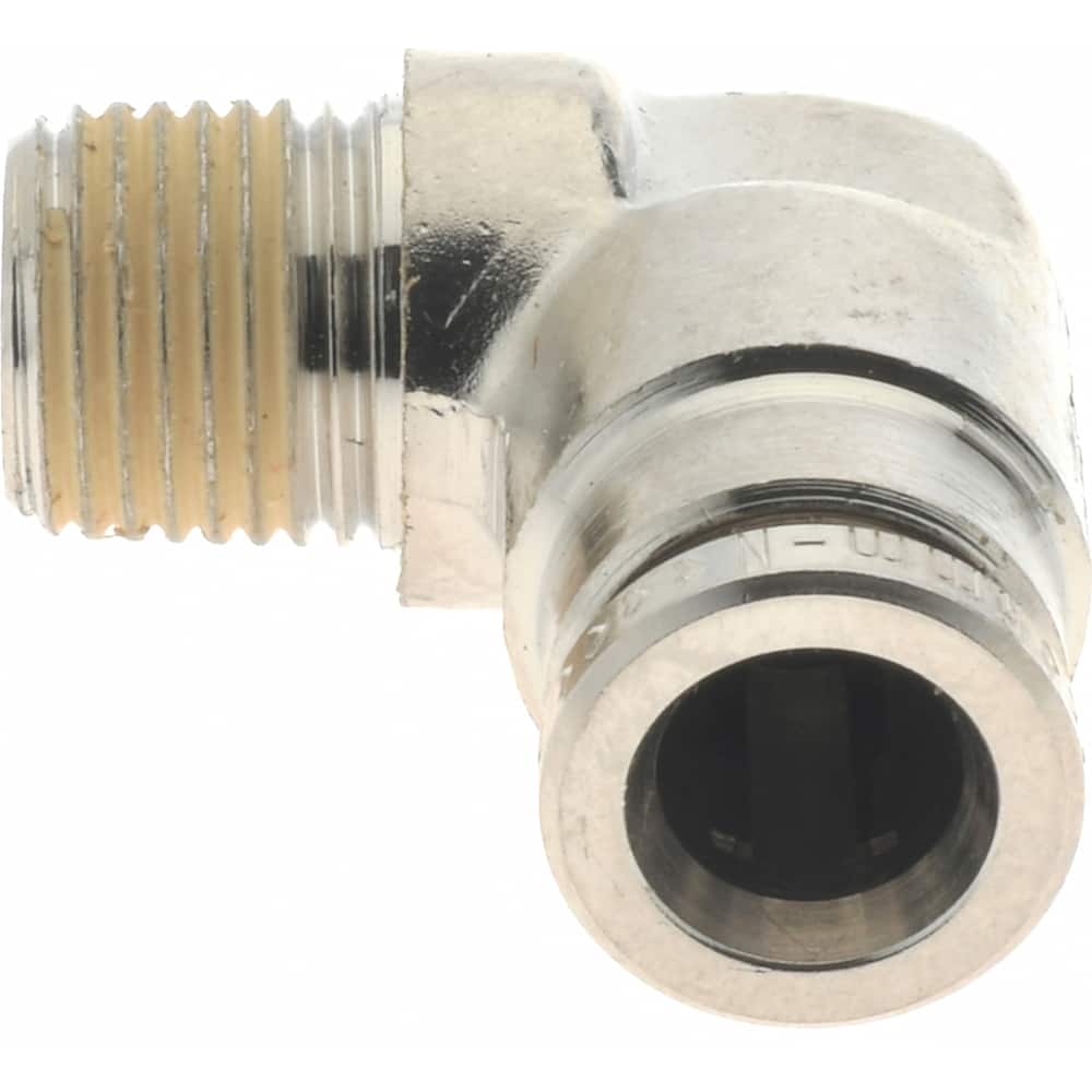 NORGREN 6mm Outside Diam, 1/8 BSPT, Nickel Plated Brass PushtoConnect Tube Male Elbow