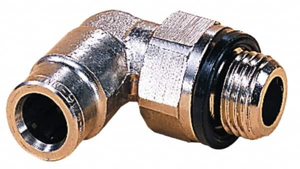 NORGREN 12mm Outside Diam, 1/2 BSPP, Nickel Plated Brass PushtoConnect Tube Male Swivel Elbow