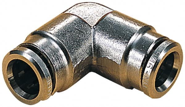 NORGREN 12mm Outside Diam, Nickel Plated Brass PushtoConnect Tube Union Elbow