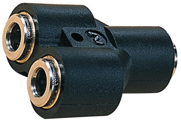 NORGREN 10mm Tube OD, Nickel Plated Brass PushtoConnect Tube Union Y