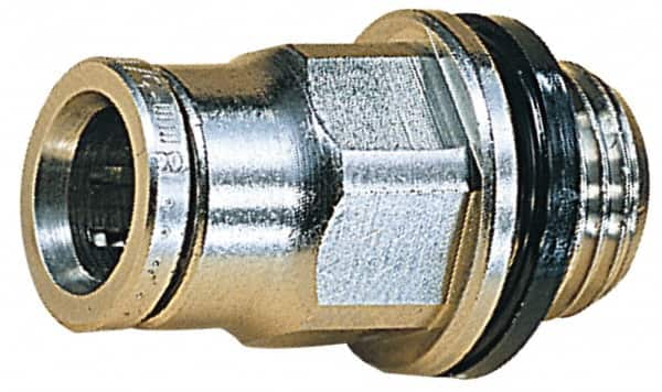 NORGREN 8mm Outside Diam, 1/2 BSPP, Nickel Plated Brass PushtoConnect Tube Male Connector