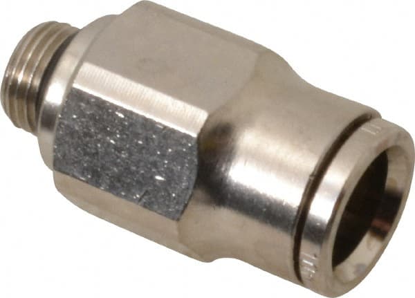 NORGREN 10mm Outside Diam, 1/8 BSPP, Nickel Plated Brass PushtoConnect Tube Male Connector