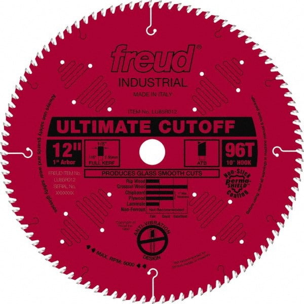 FREUD 12 Diam, 1 Arbor Hole Diam, 96 Tooth Wet & Dry Cut Saw Blade