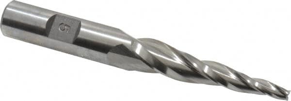 MSC 5&deg; 5/32 Small End Diam, 2 LOC, 3 Flute High Speed Steel Tapered Square End Mill
