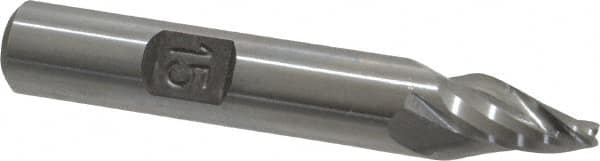 MSC 15&deg; 3/32 Small End Diam, 1/2 LOC, 3 Flute High Speed Steel Tapered Square End Mill