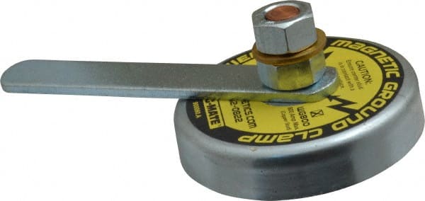 MAG-MATE 800 Amps Grounding Capacity, 31/2 Diam, 21/4 High, 35 Lb Max Pull Force, Rare Earth Magnetic Welding & Fabrication Ground Clamp