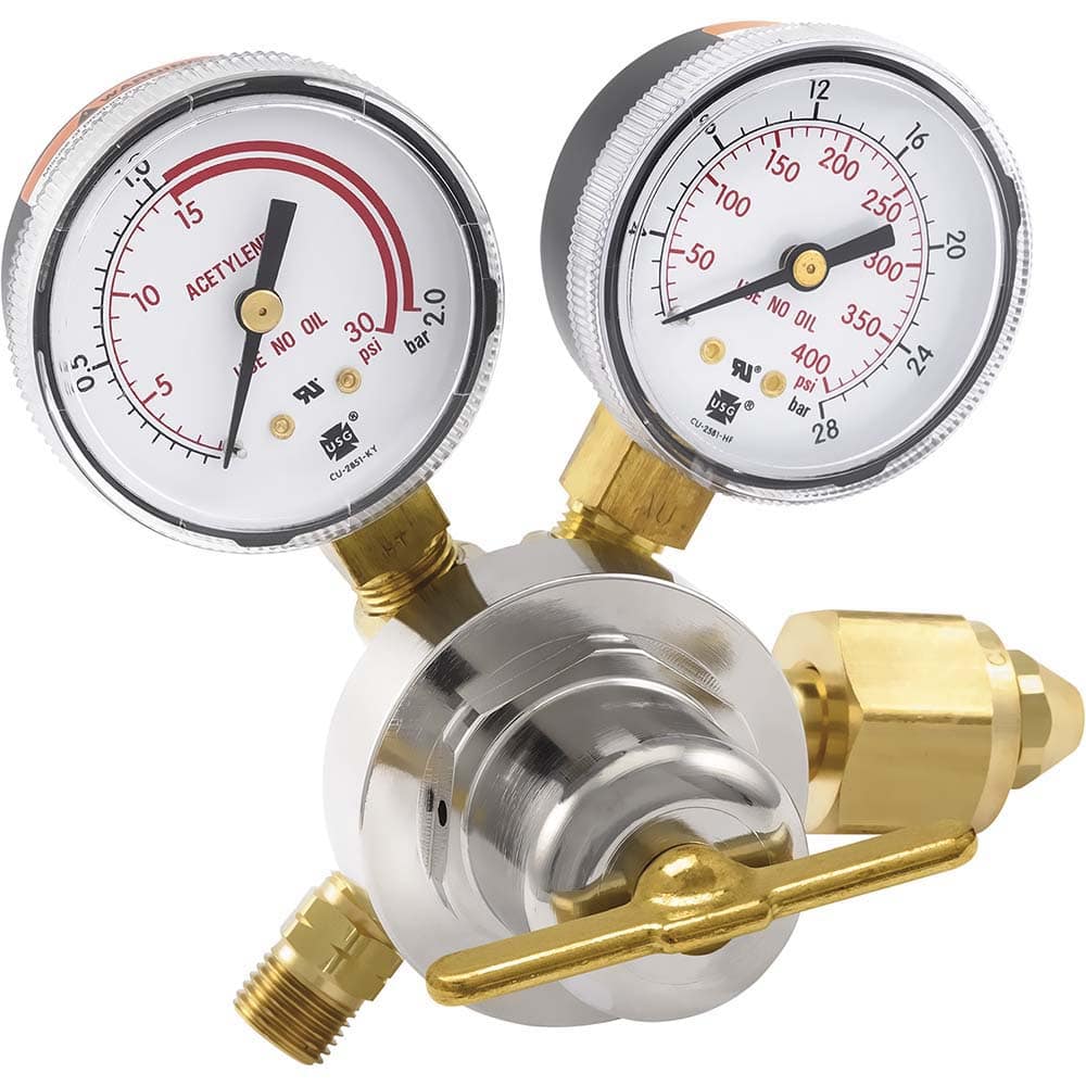 MILLER/SMITH 300 CGA Inlet Connection, B Fitting, 15 Max psi, Acetylene Welding Regulator