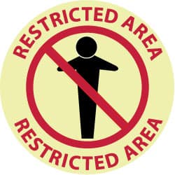 NMC Restricted Area Restricted Area AdhesiveBacked Floor Sign