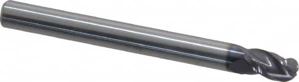 NIAGARA CUTTER 3/16 Diam, 5/16 LOC, 3 Flute Solid Carbide Ball End Mill