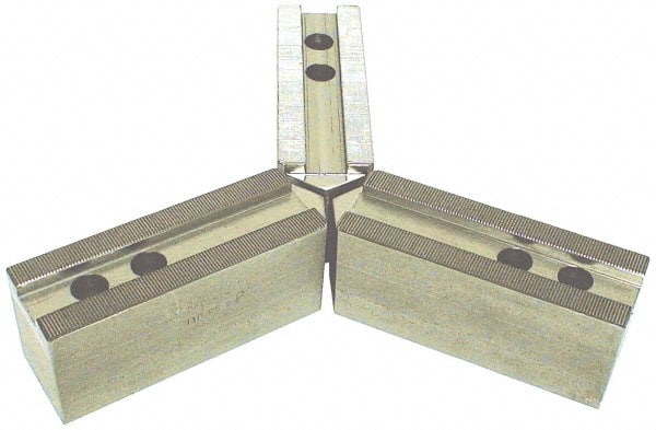 H & R MANUFACTURING Soft Lathe Chuck Jaws; Jaw Type: Square ; Material: Steel ; Jaw Interface Type: 1/16 x 90 Serrated ; Maximum Compatible Chuck Diameter (Inch): 15 ; Minimum Compatible Chuck Diameter (Inch): 14 ; Overall Height (Inch): 21/2