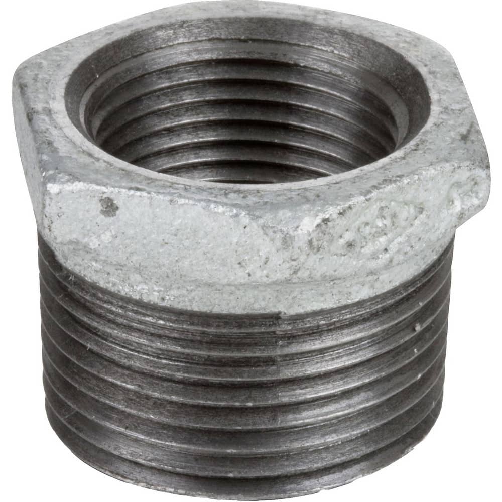 USA SEALING Galvanized Pipe Fittings; Type: Hex Bushing ; Fitting Size: 11/2 x 11/4 (Inch); Material: Galvanized Malleable Iron ; Fitting Shape: Straight ; Thread Standard: NPT ; Connection Type: Threaded