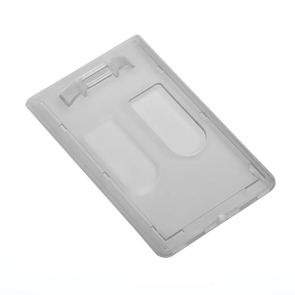 AbilityOne Skilcraft Dual Card ID Holder Vertical Top Load Frosted 21/8 x 33/8 Frosted