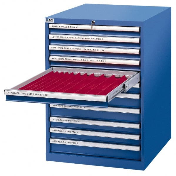 LISTA 10 Drawer, 211 Compartment Blue Steel Tool Crib Storage Cabinet