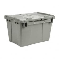 ORBIS 0.6 Cu Ft, 70 Lb Load Capacity Gray Polyethylene AttachedLid Container