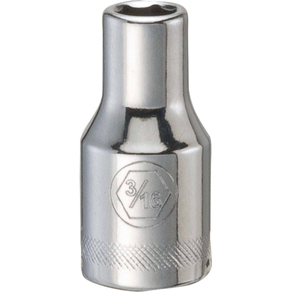 DEWALT Hand Sockets; Socket Type: Standard ; Drive Size: 1/4in (Inch); Socket Size (Inch): 3/16 ; Drive Style: Hex ; Overall Length (Inch): 31/32 ; Material: Steel