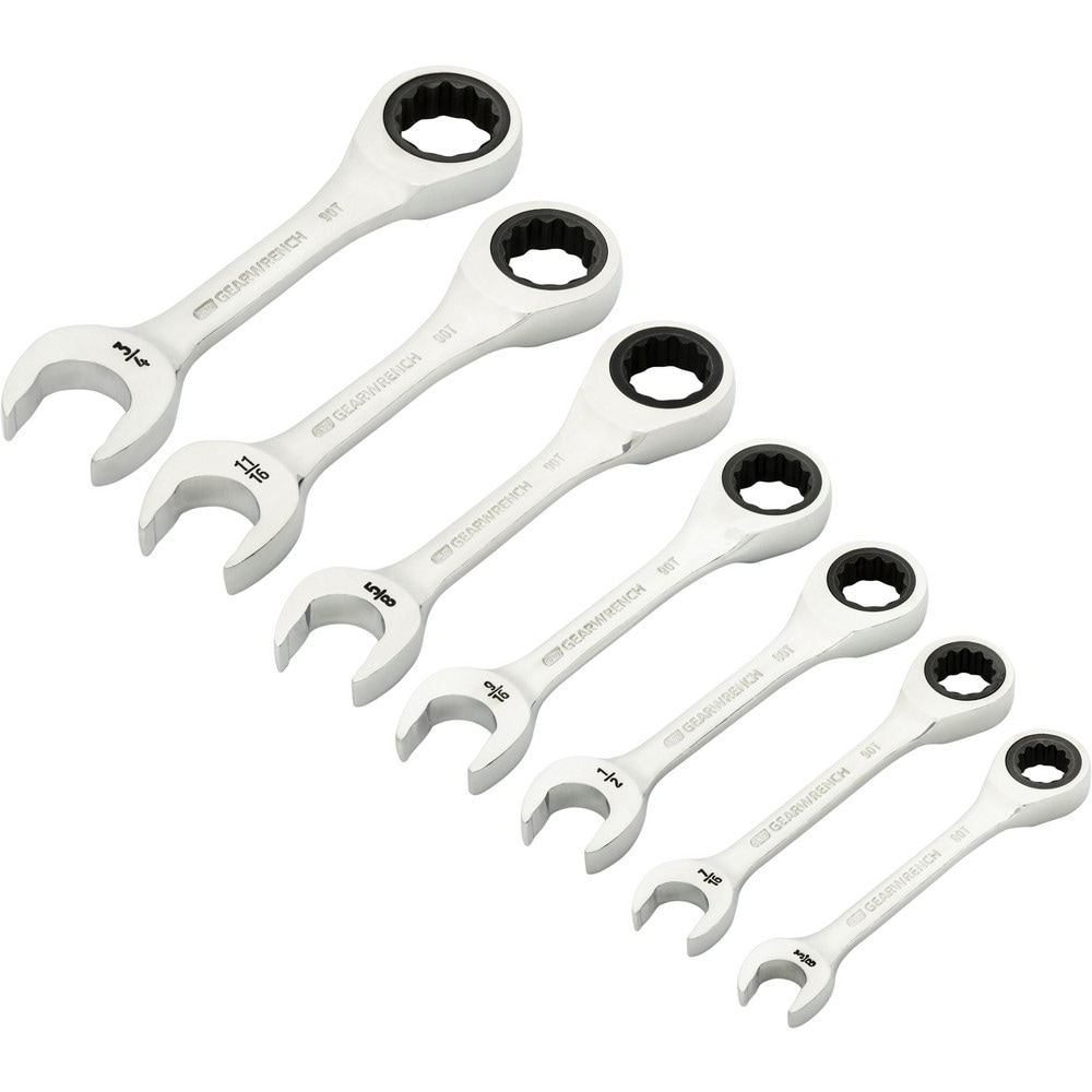 Wrench Sets; Set Type: Stubby Wrench Set ; System Of Measurement: Standard ; Size Range: 3/83/4 ; Co