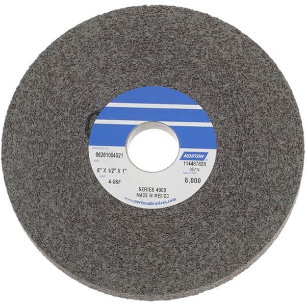 NORTON 6 Diam, 1/2 Face Width, 1 Center Hole, Fine Grade, Silicon Carbide Deburring Wheel